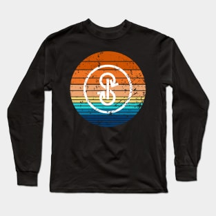 YFI DeFi Crypto Yearn Finance Cryptocurrency Vintage Sunset Long Sleeve T-Shirt